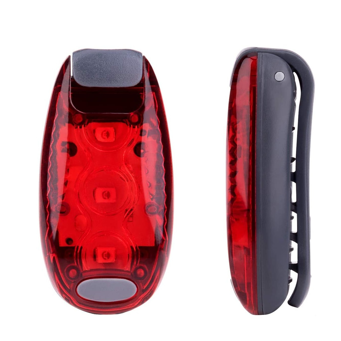 (3er Set) LED Sicherheits Licht Warnlicht für Velo / Joggen / Hunde (Inkl. Batterien CR2032) - Rot / Blau / Grün