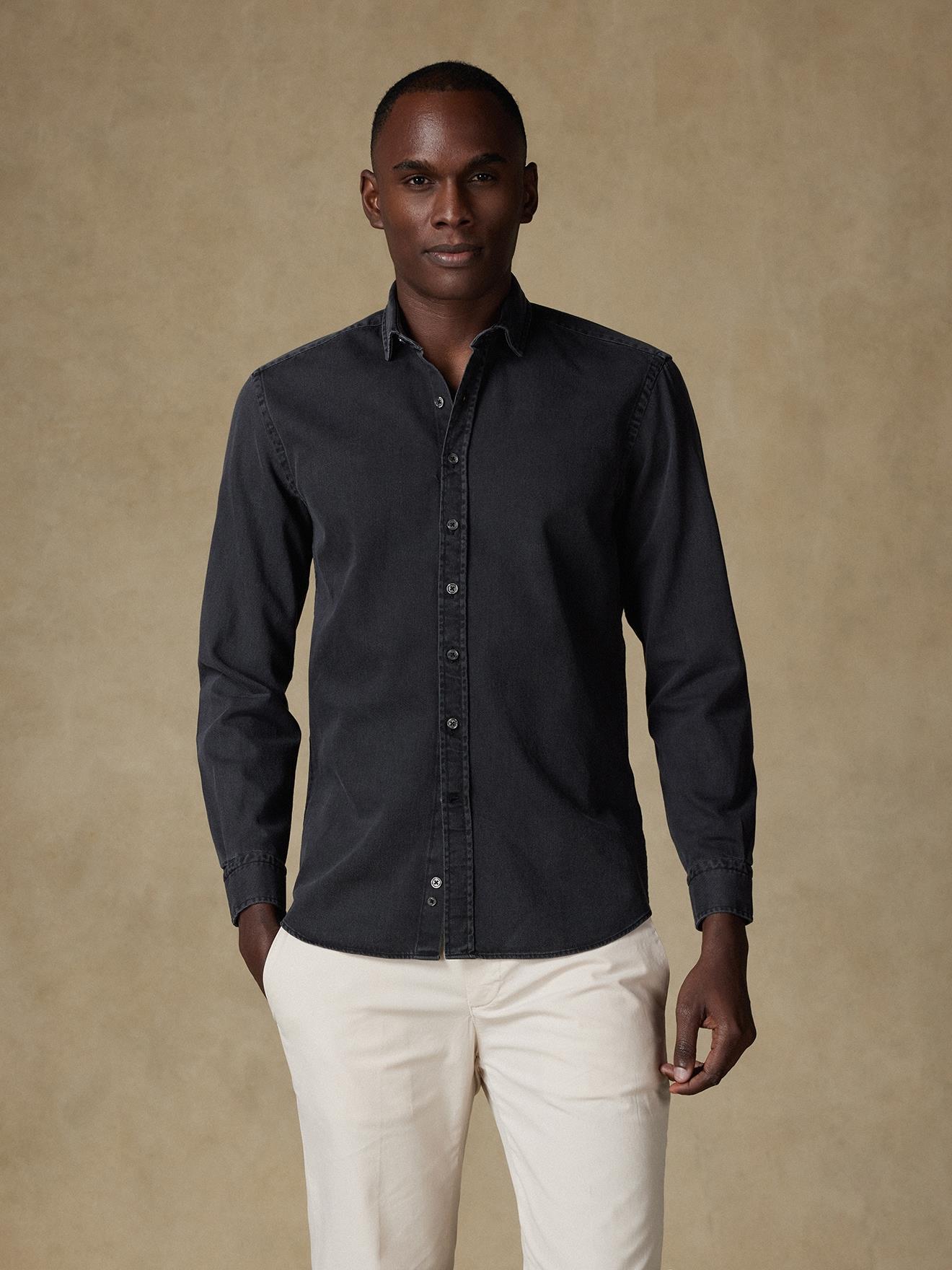 Chemise Gustav en denim carbone