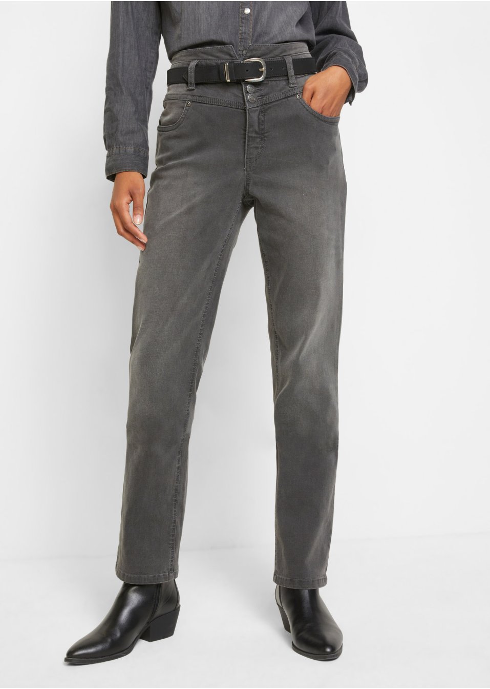 Jean super stretch sculptant Wide Fit, taille haute