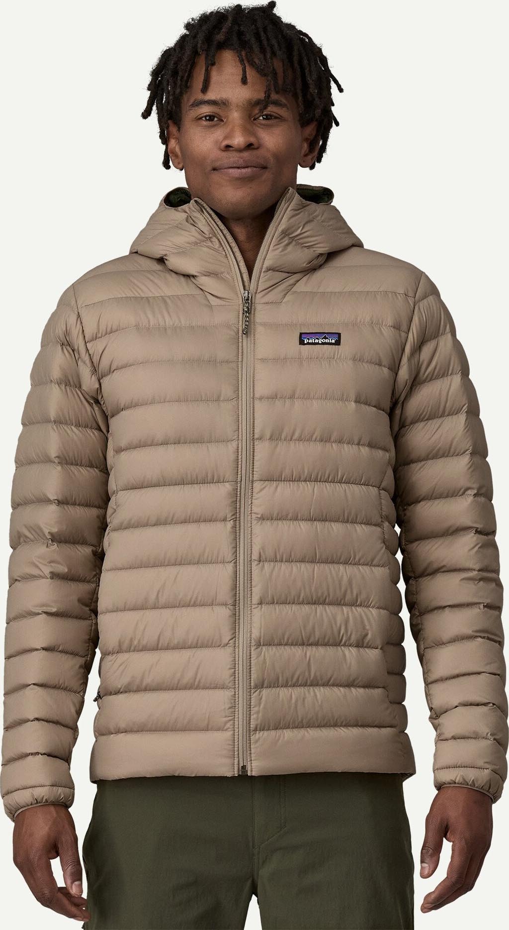 Down Sweater Hoody Herre Seabird Grey