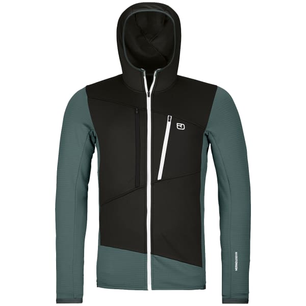 Veste polaire ski rando ORTOVOX FLEECE GRID HOODY DARK ARCTIC GREY