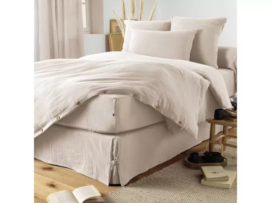 OUREA - Housse de Couette 240x220cm Gaze de Coton Pampa