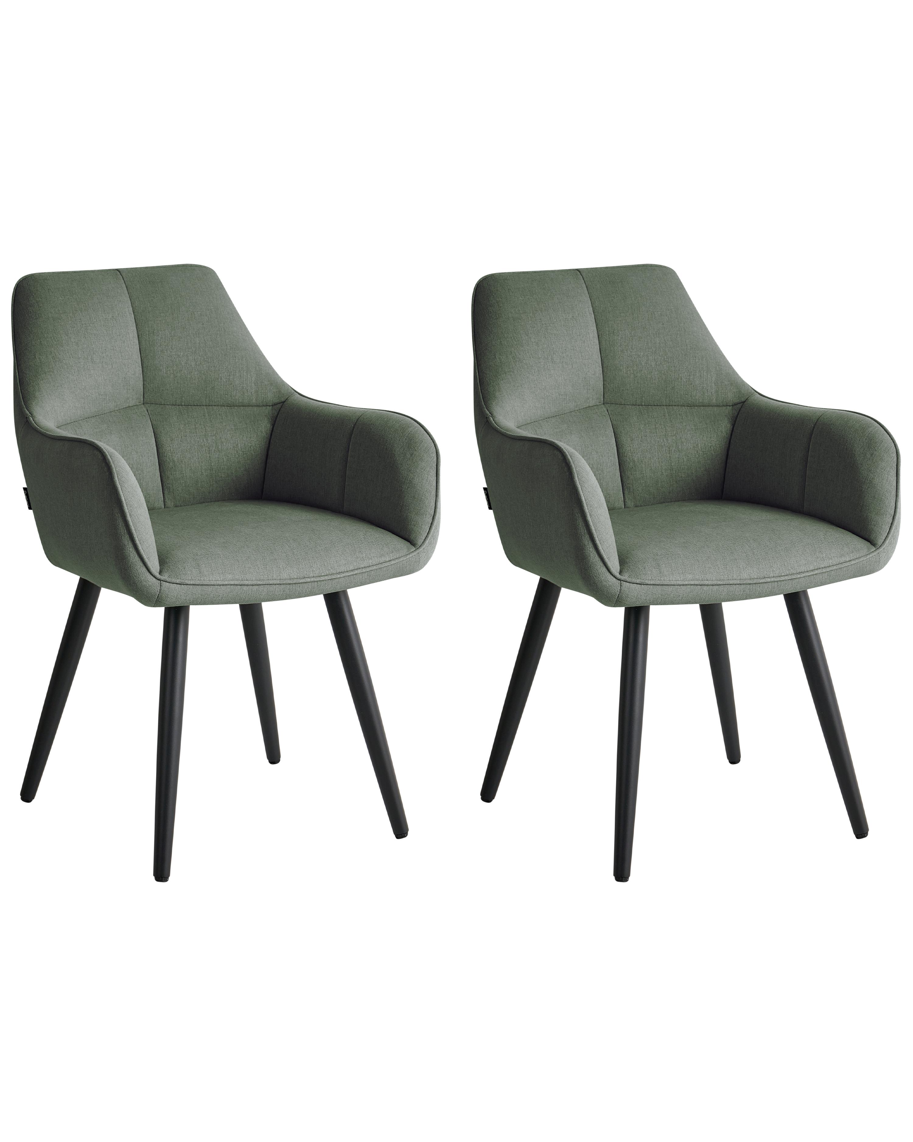 Set van 2 eetkamerstoelen TIRANO Kunstlinnen Groen