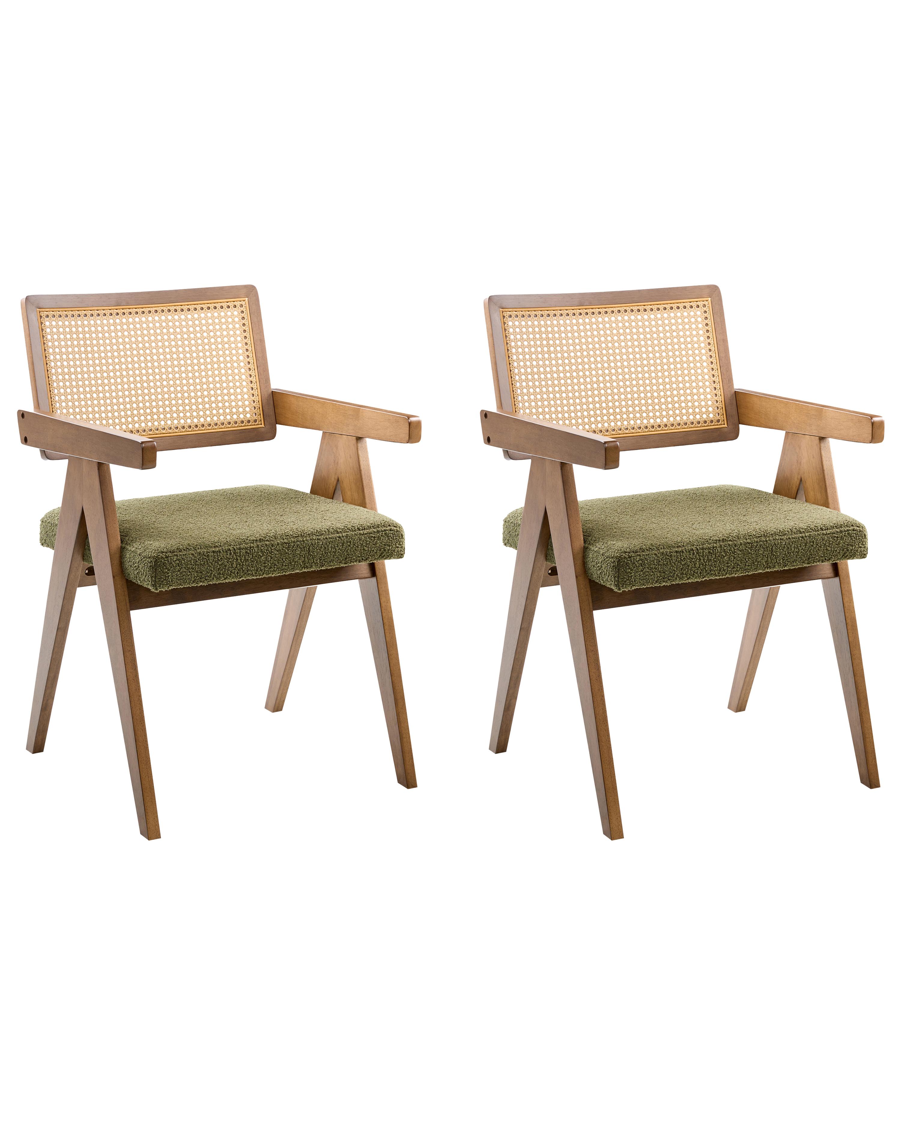 Set van 2 eetkamerstoelen AVA Hout Donkerbruin/groen