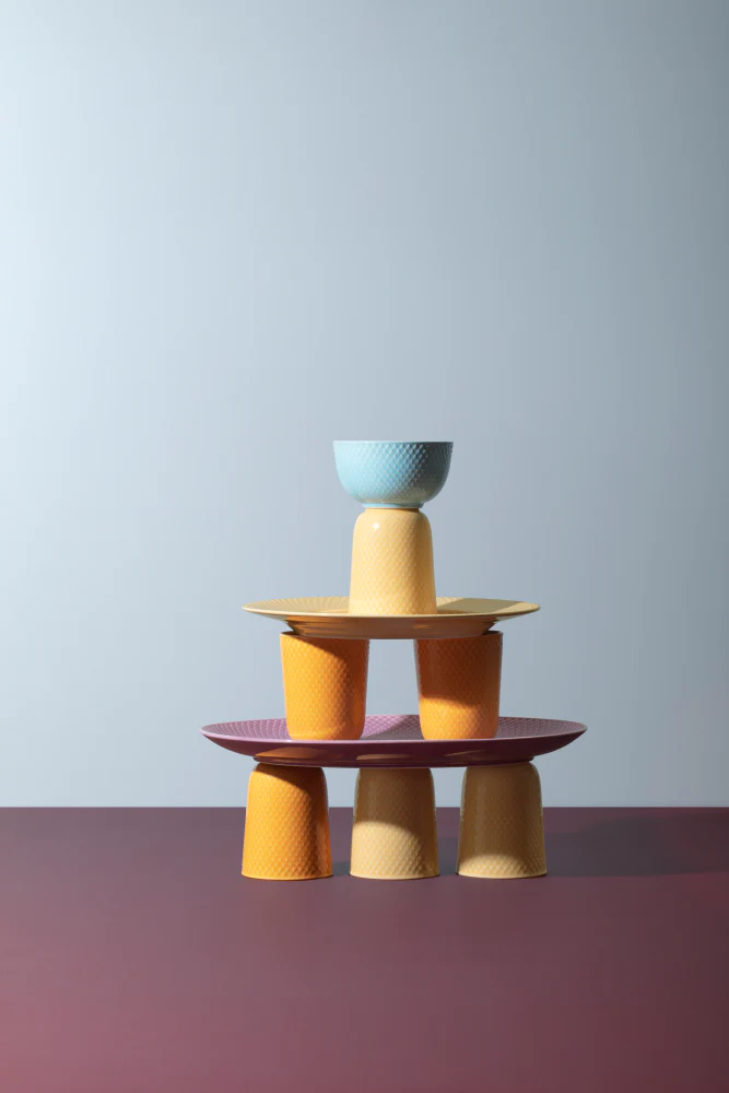 Lyngby Porcelæn  Rhombe Color krus, gul - 33 cl.