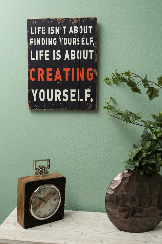 Holzschild - Create Yourself - 35x45 cm