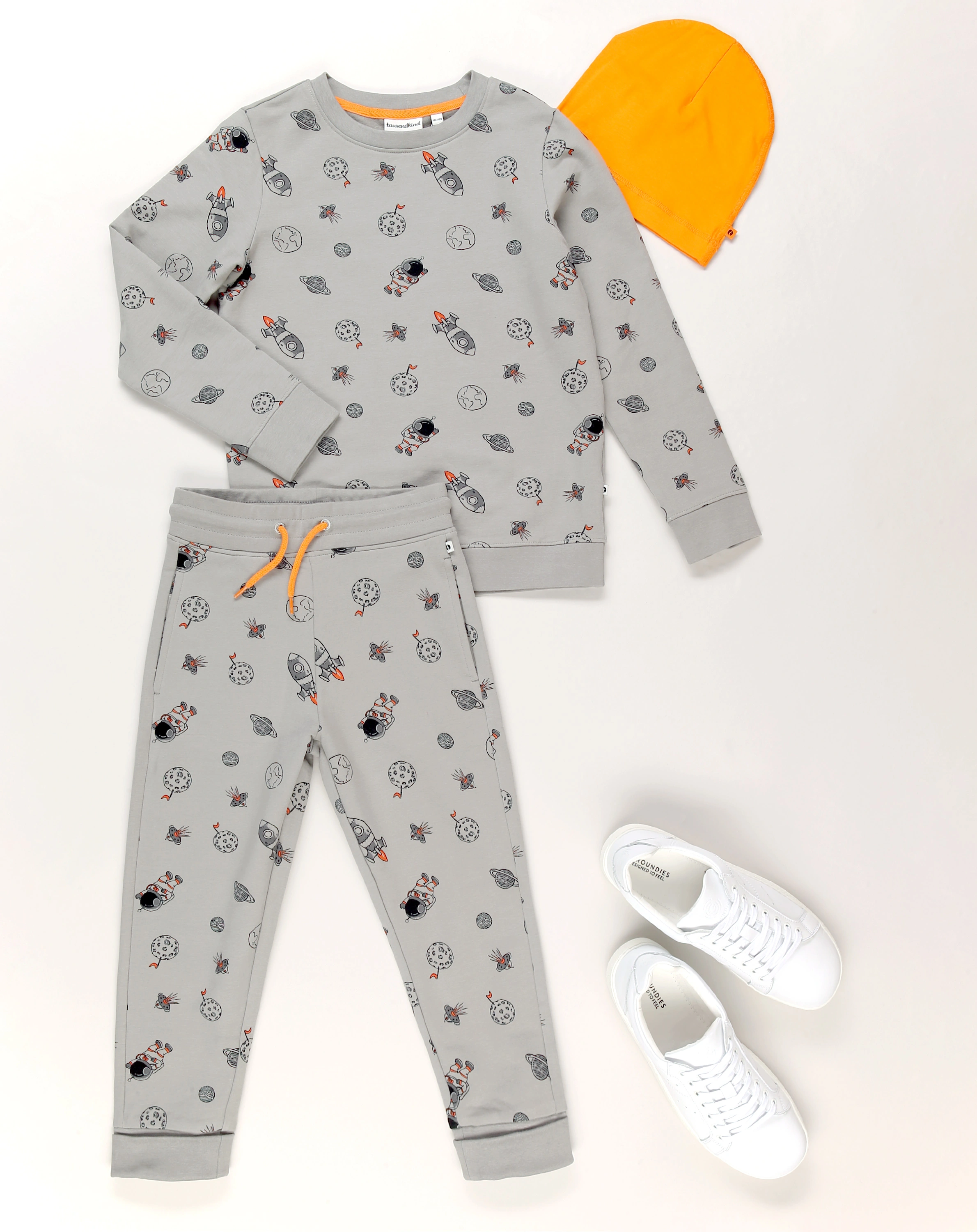 Sweatshirt WELTALL gemustert in grau