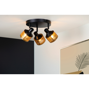 Lucide RAFA plafondspot Ø 35 cm Zwart