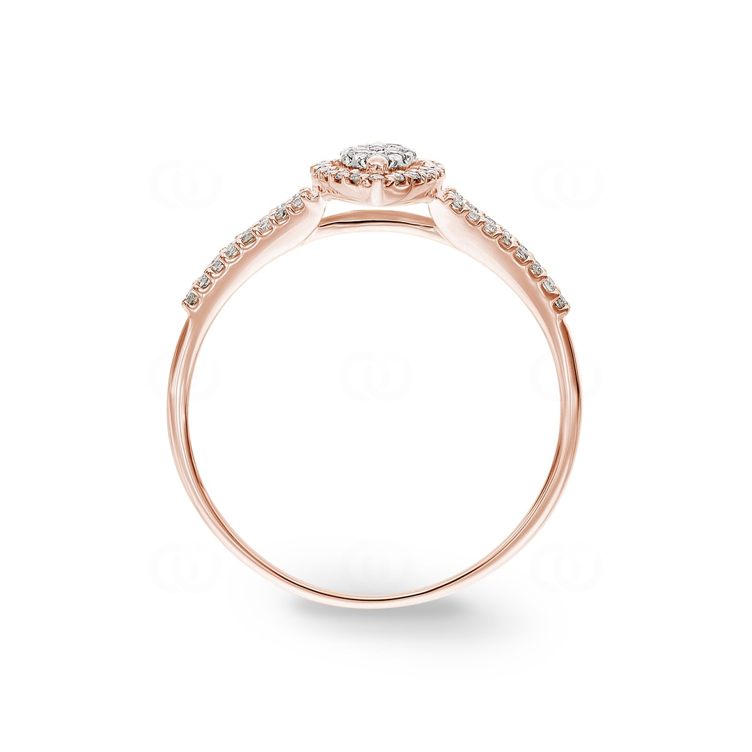 Ring 750/18 K Roségold mit Diamanten 0.22 ct H/si