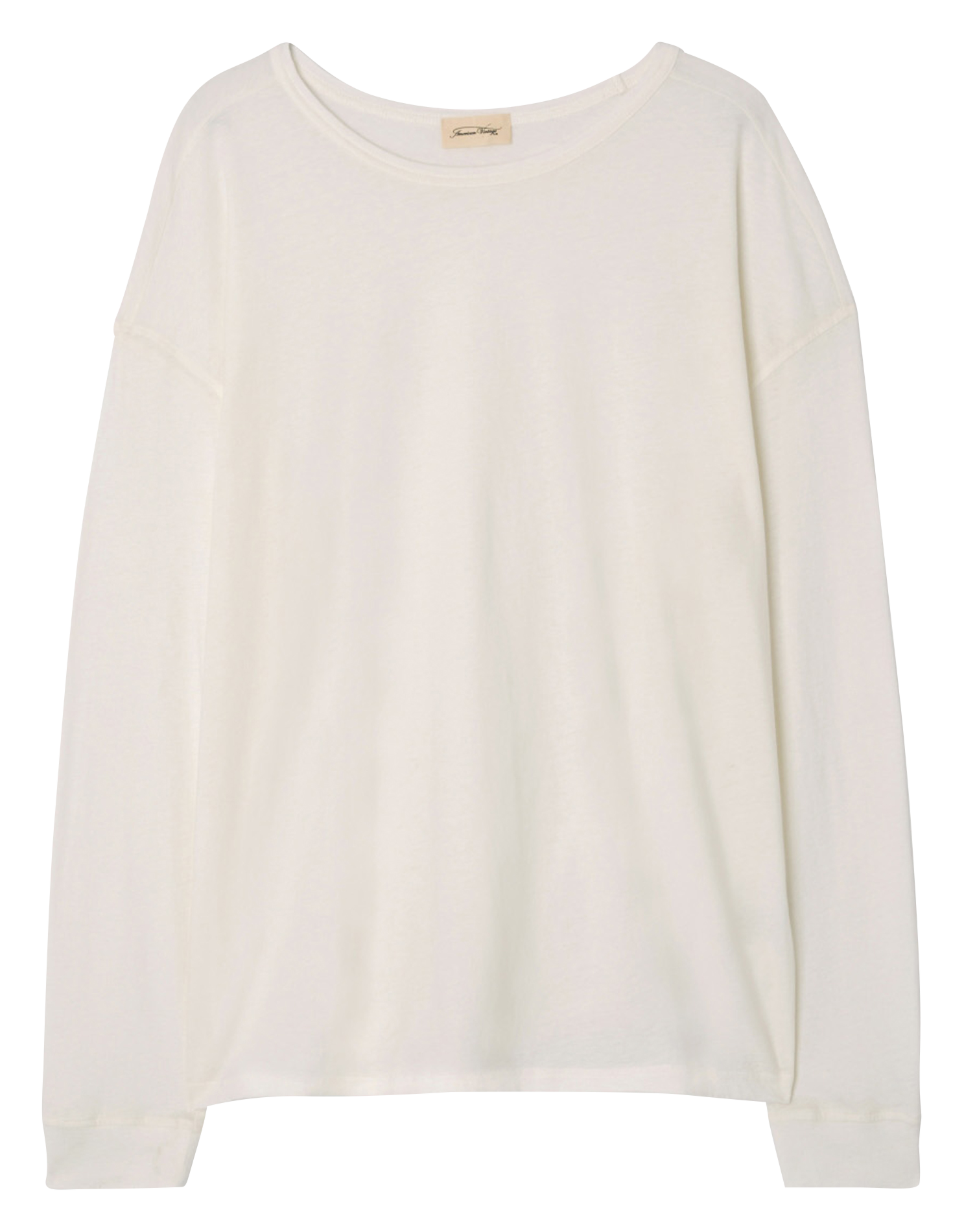 GAMIPY - Tee-shirt droit à bords-côtes en coton | Blanc