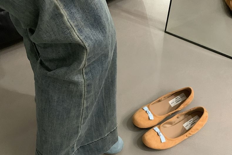 Karlao - Platte schoenen met strik van imitatiesuède