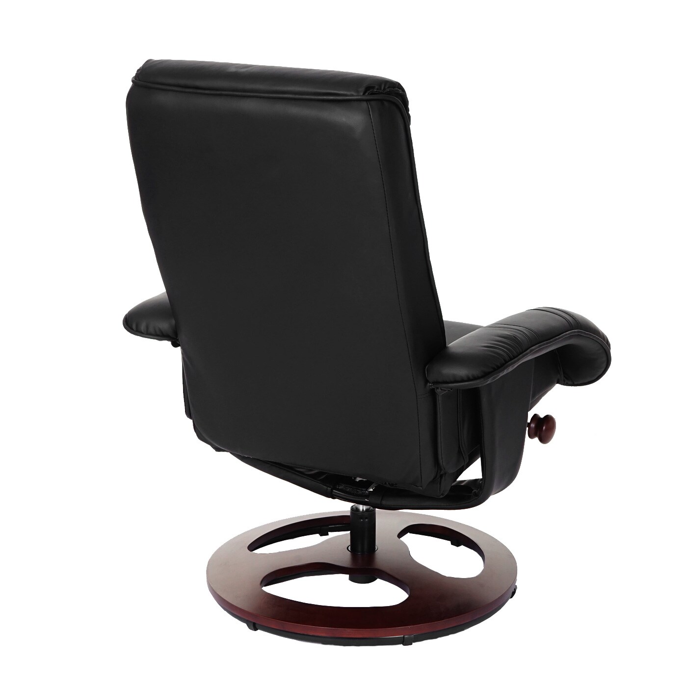 Relaxsessel MCW-C46, Fernsehsessel Sessel mit Hocker, Kunstleder ~ schwarz
