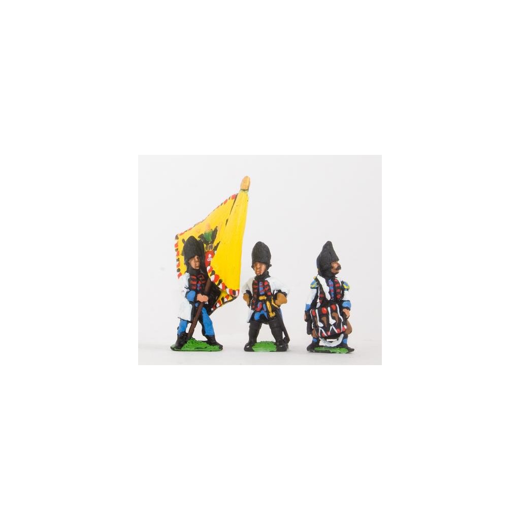 Seven Years War Austrian: Command: Hungarian Officer, Standard Bearer, Drummer