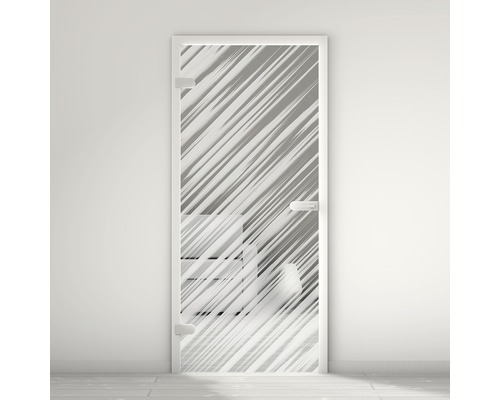 Pertura glazen deur Mynd Stripes 01 satijnen afwerking 70,9 x 197,2 x 0,8 cm DIN Links