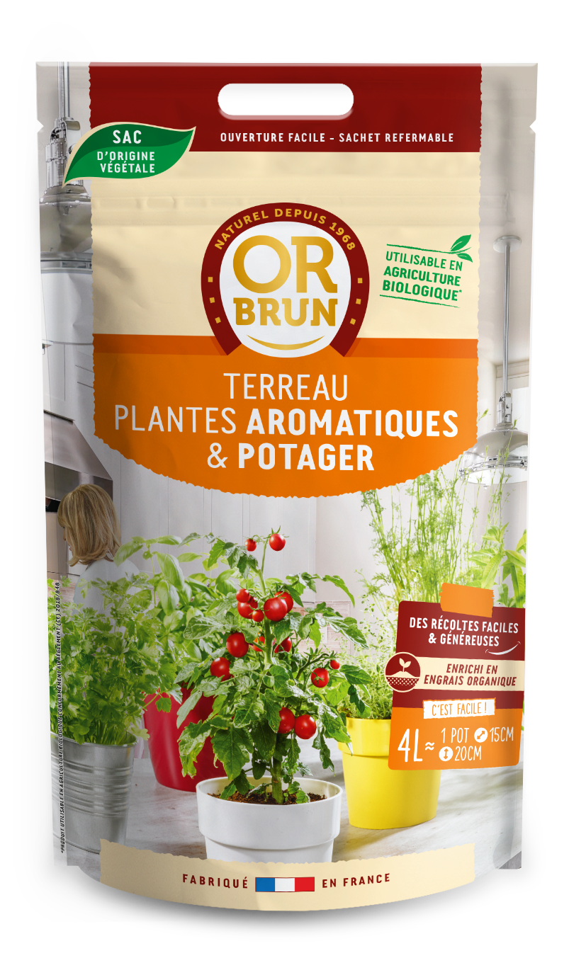 Obrtcdpotarom4 |terreau potager & plantes aromatiques | 4l | croissanc