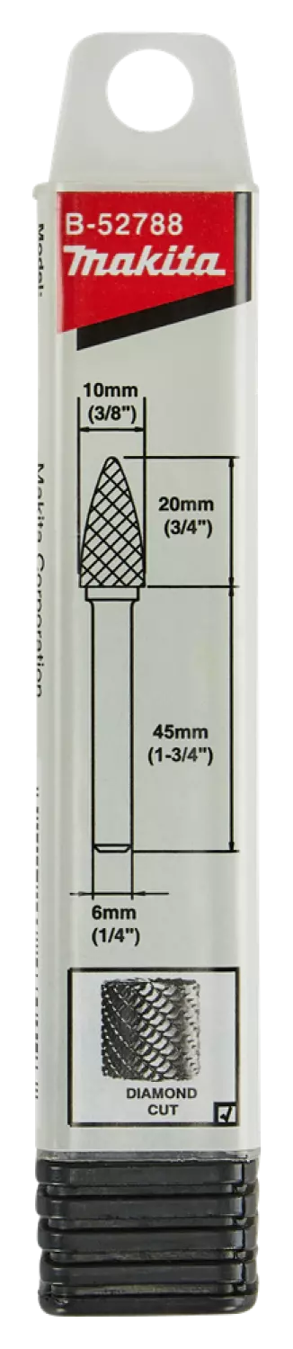 Makita B-52788 Hardmetalen stiftfrees - 10 x 20 x 6mm
