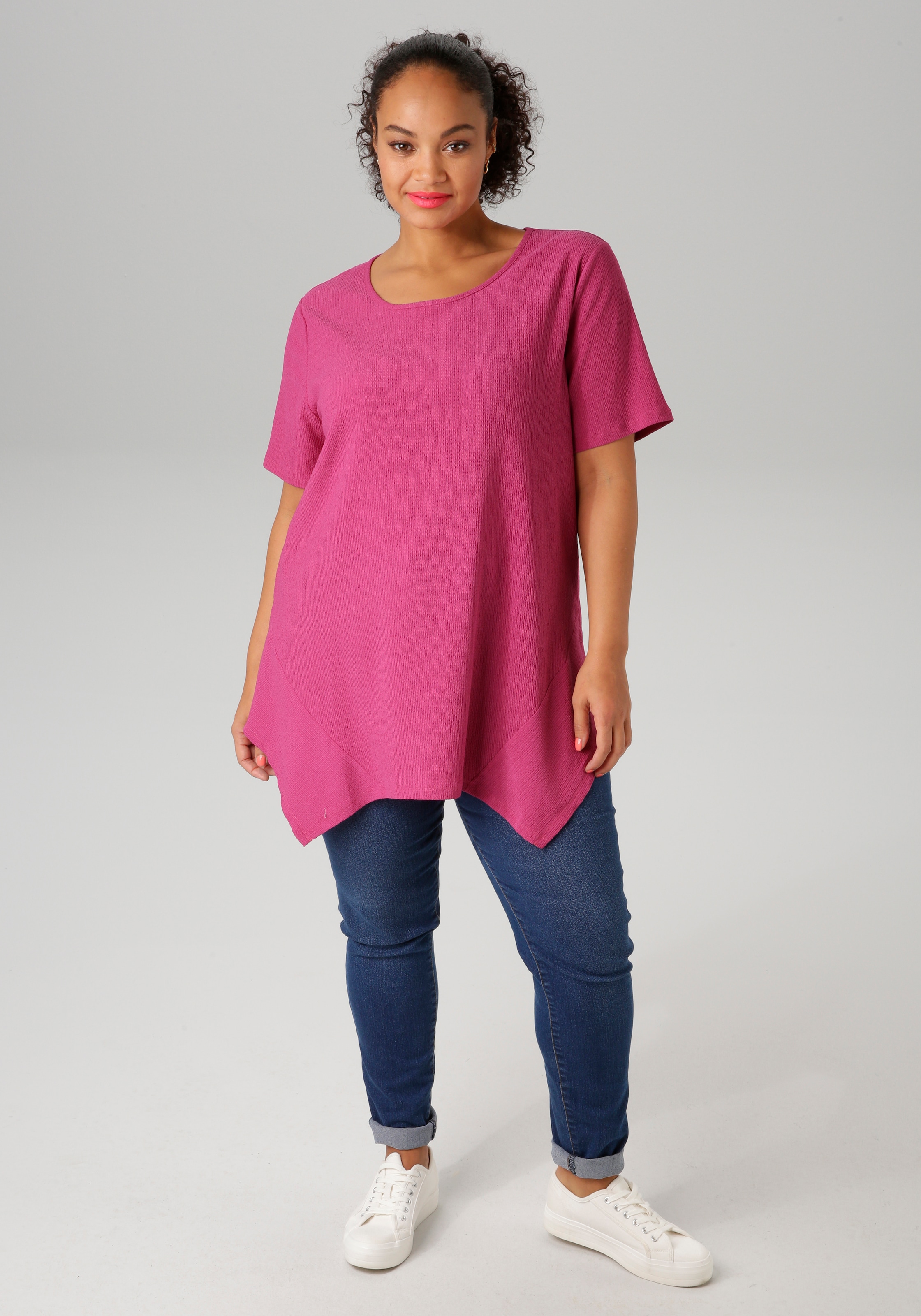 Aniston PLUS Blusenshirt , mit dezenter Streifenlook Struktur
