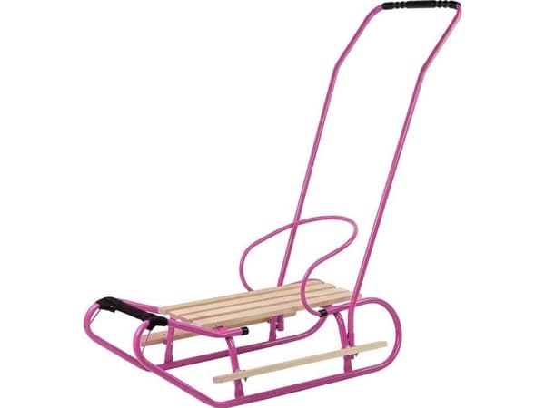 Leantoys Lean Metal Sled med ryggstropp Rosa