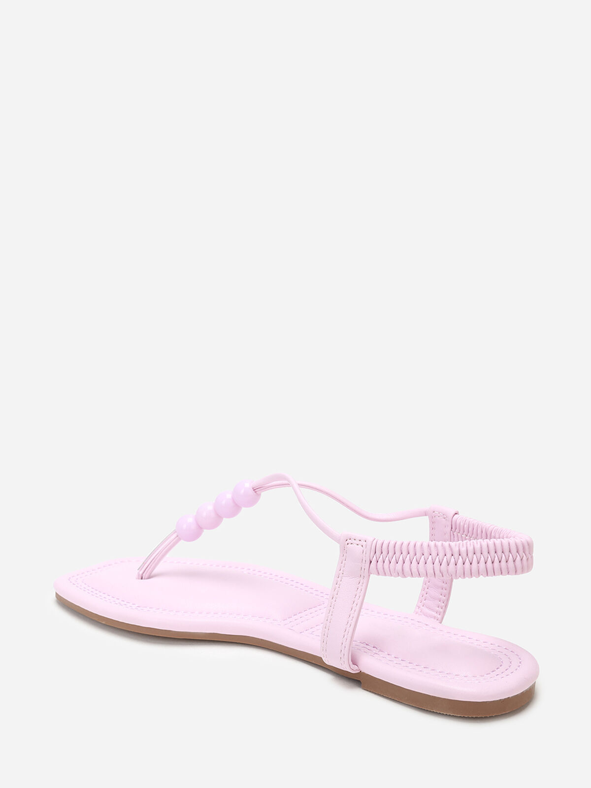 Nu-pieds carrés à perles- Rose