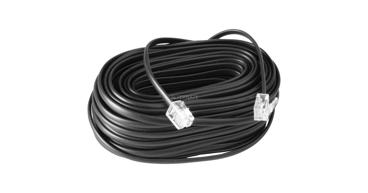 goobayTelefoonkabel RJ-11 4-polig  (Zwart, 10 meter)