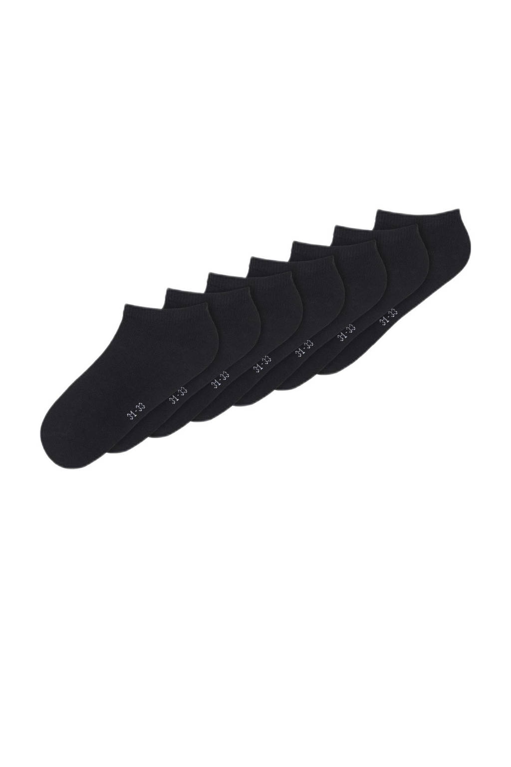 NAME IT sneakersokken NKNANCLE - set van 7 zwart