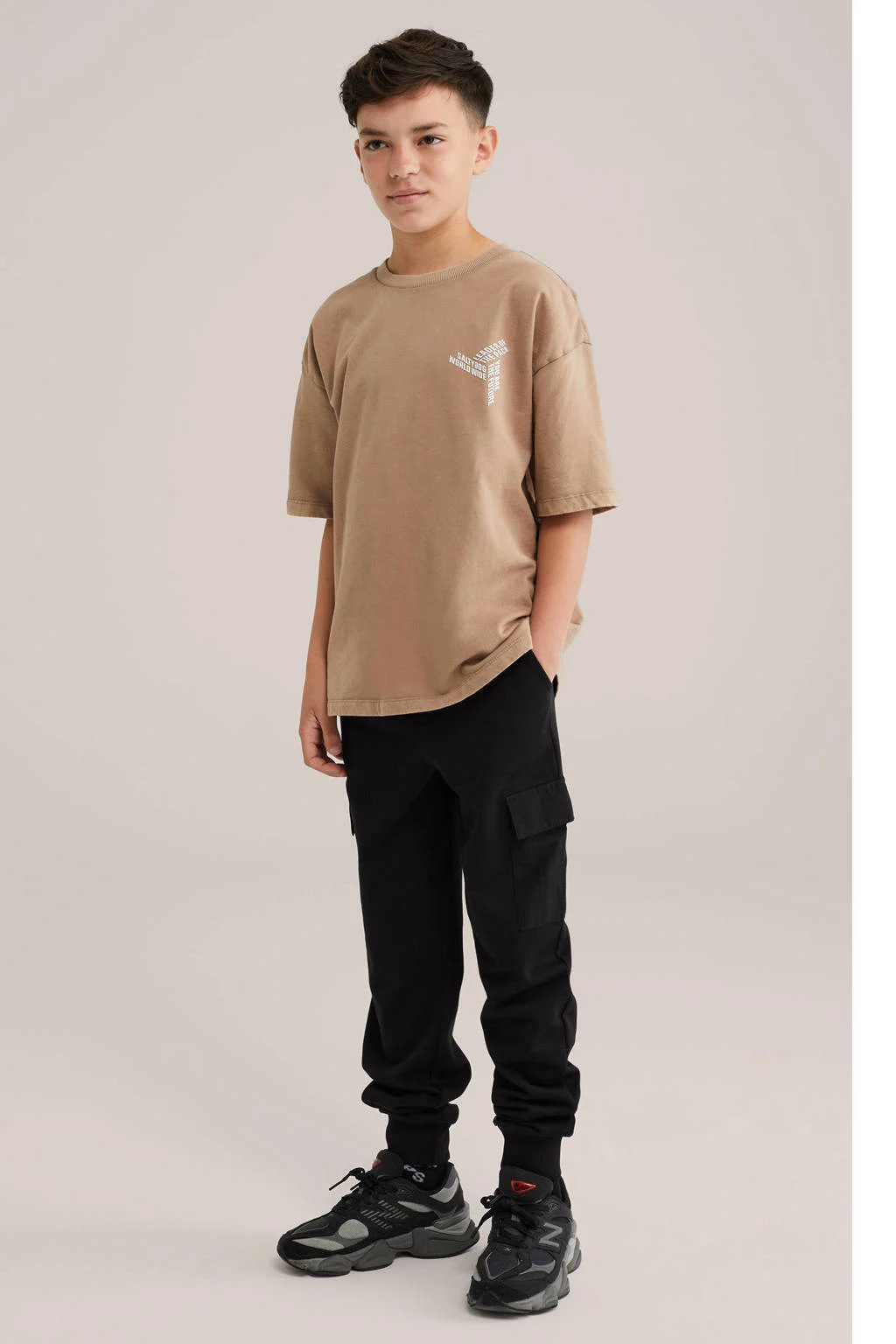 WE Fashion slim casual broek zwart