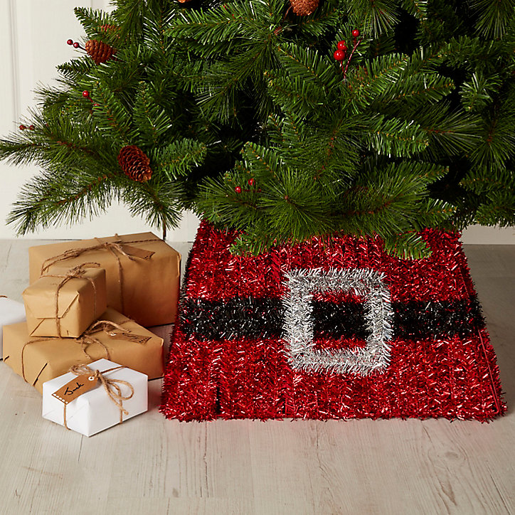 Couvre-pied pour sapin ceinture de père Noël 35 x 50 x h.28 cm