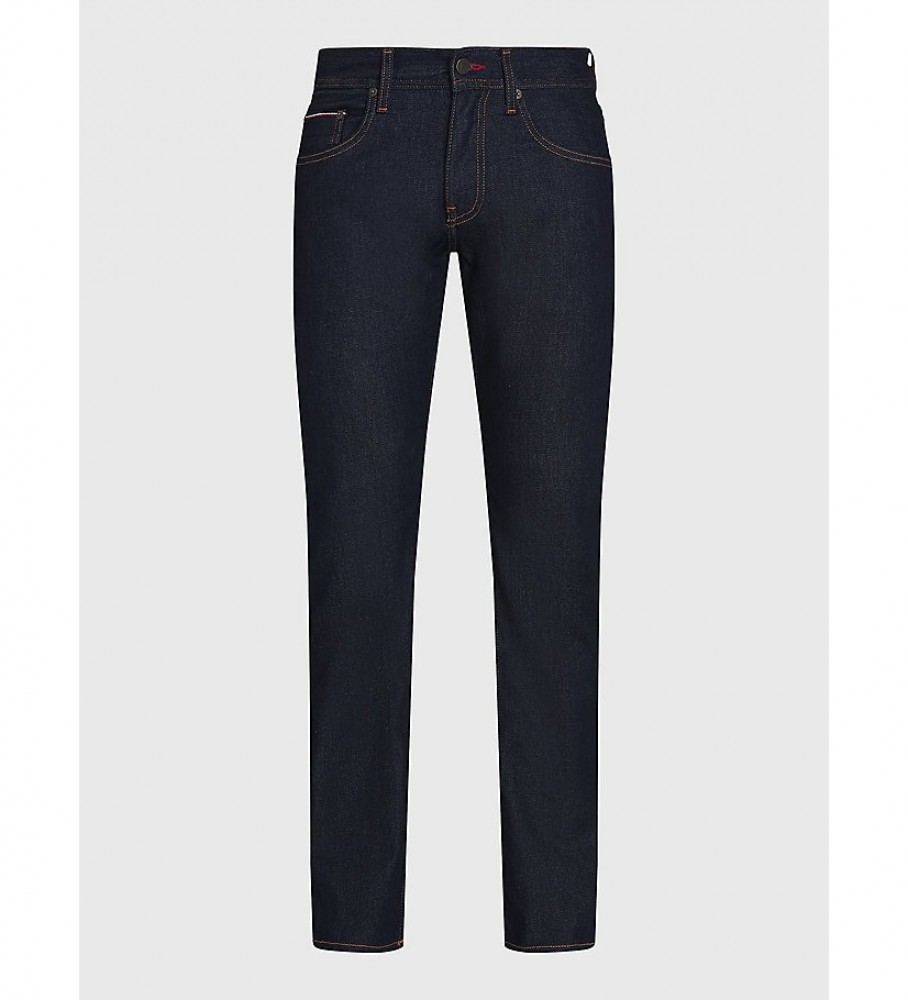 Calça jeans Tommy Hilfiger reta Denton Str Ohio Rinse Marino