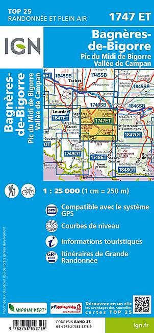 IGN - TOP 25 1747ET BAGNERES DE BIGORRE 1 25 000