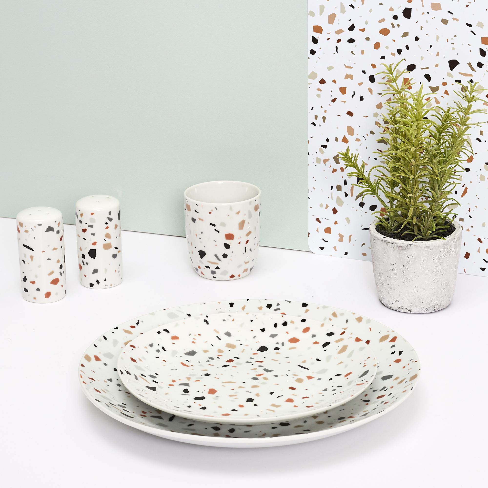ASSIETTE EFFET TERRAZZO D20CM