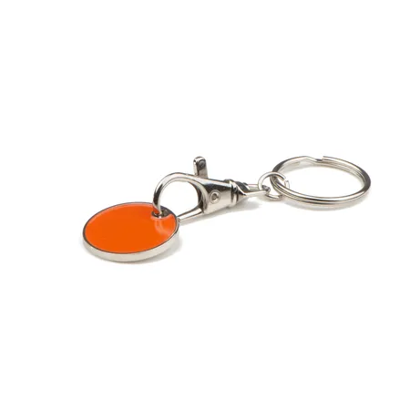 Macma Metall Schlüsselanhänger mit Einkaufschip / Farbe: orange