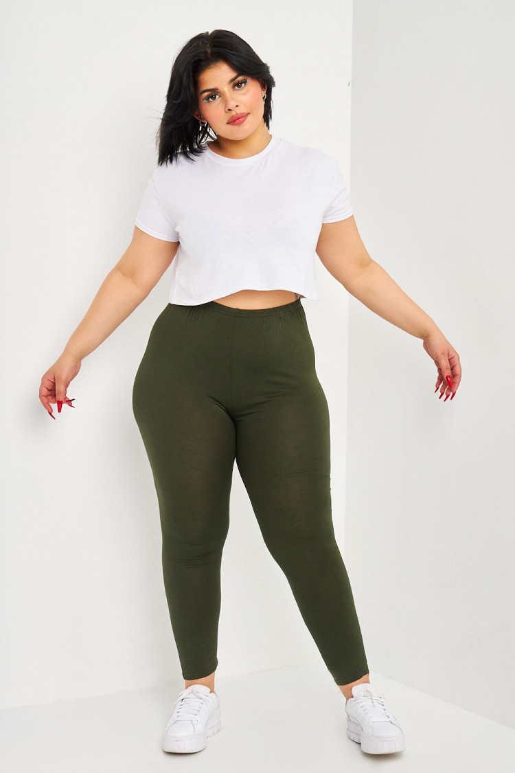 Pantalon fin Kaki uni
