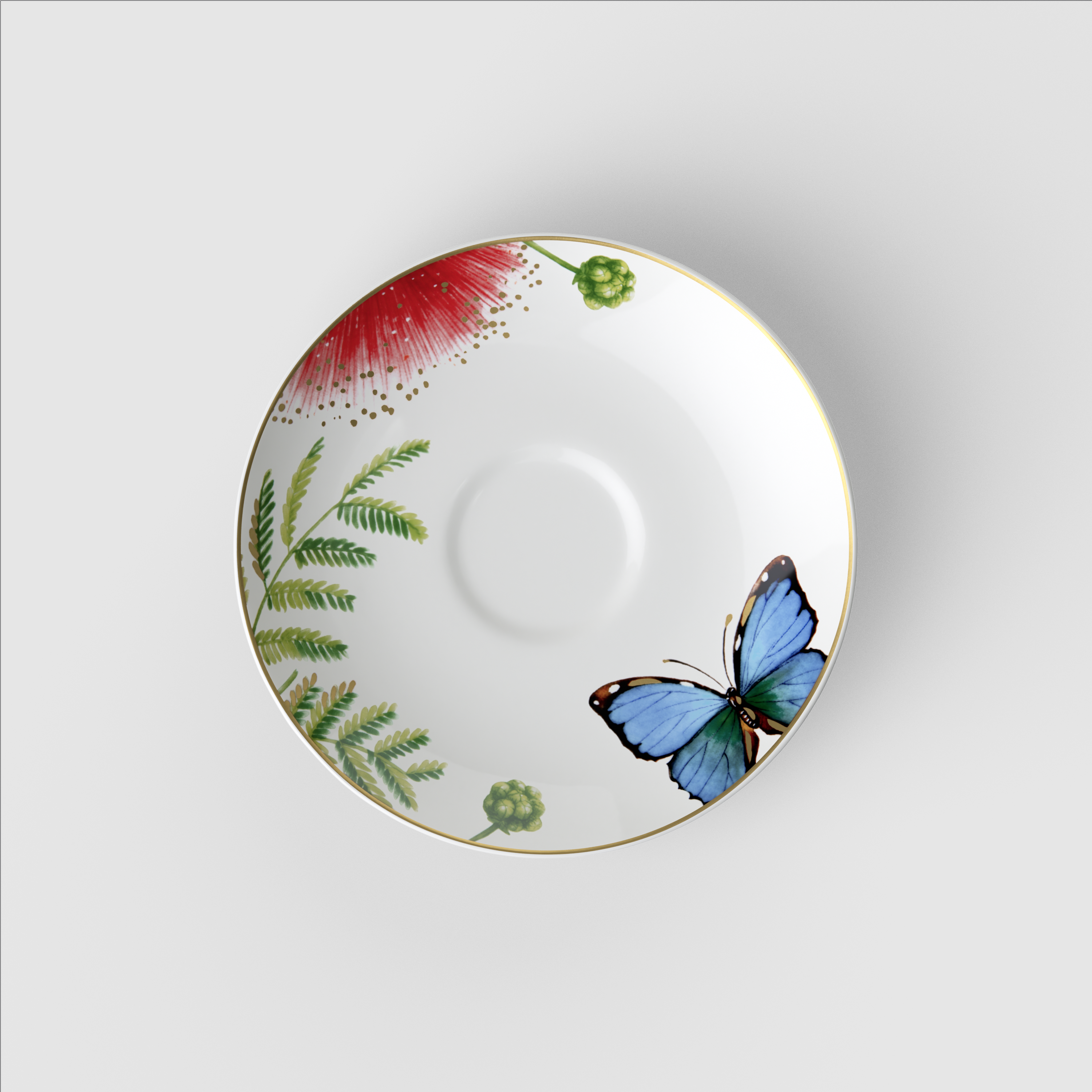 Amazonia Coffee cup saucer Multi-colored, 6'', Premium Bone Porcelain