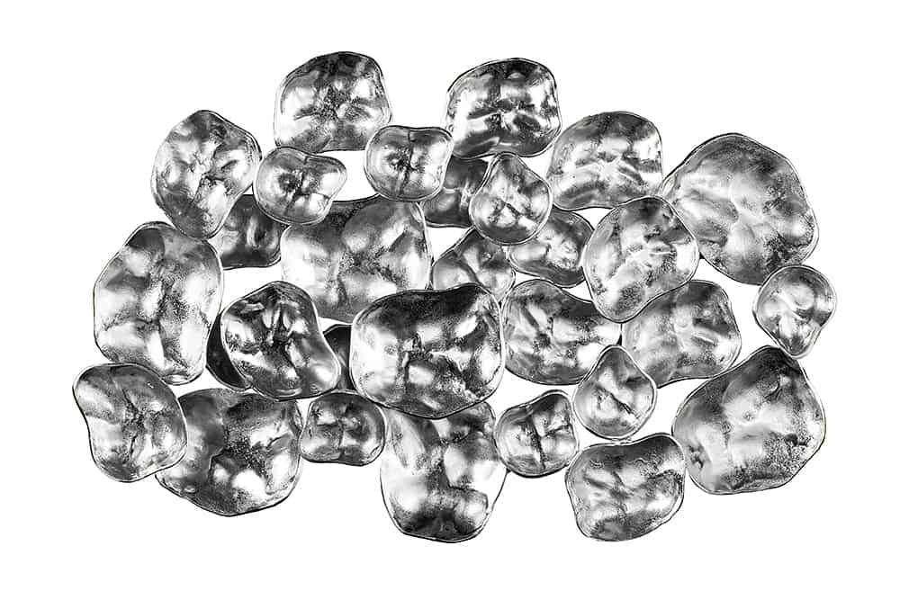 Moderne Wanddekoration VARIATION 105cm silber Metall handmade