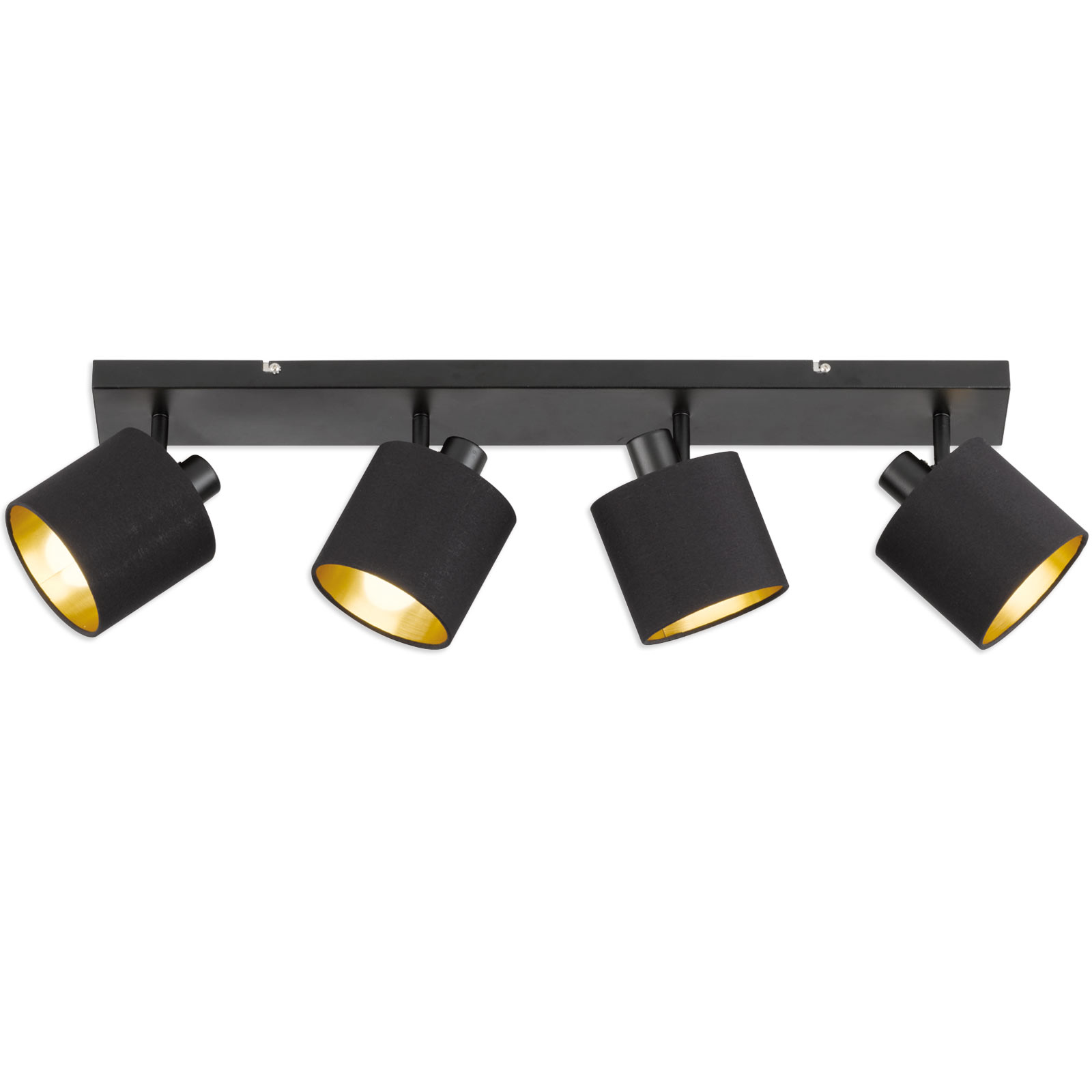 Spotbalken - schwarz-Nickel - 4 flammig