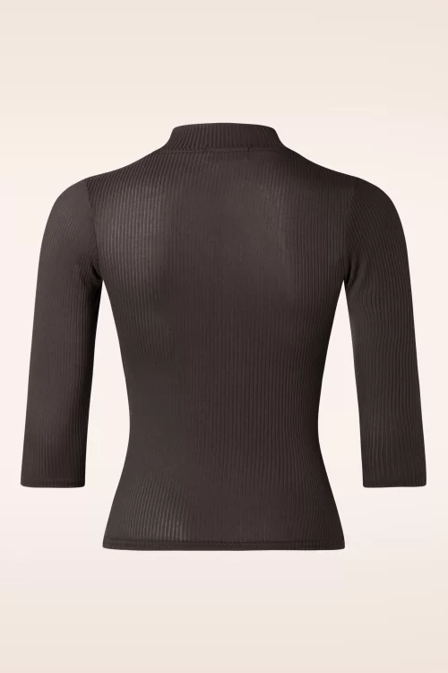 Vintage Chic for Topvintage Eve rib top in bruin