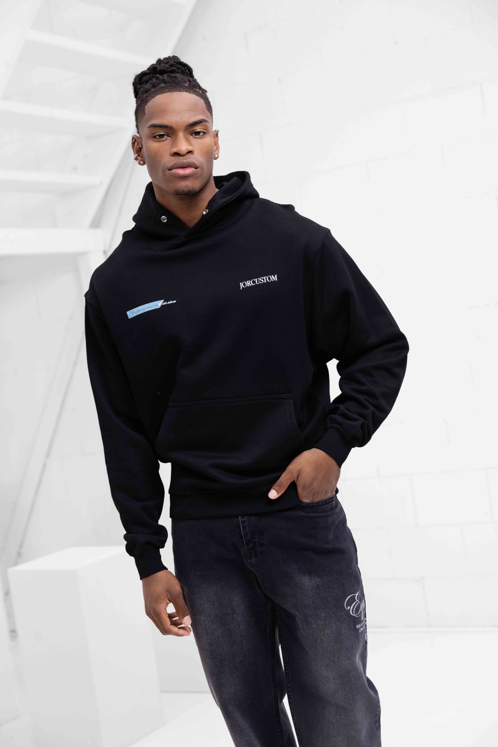 Jorcustom Angel 2.0 Oversized Hoodie Heren Zwart