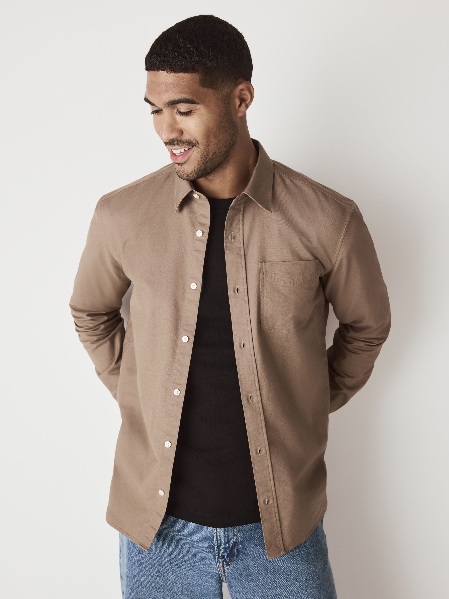 Pastel geel naturel - Slim Fit - Oxford-hemd met lange mouwen