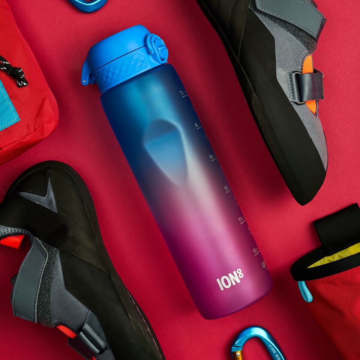 Motivational Bottle 1 liter, blue/pink