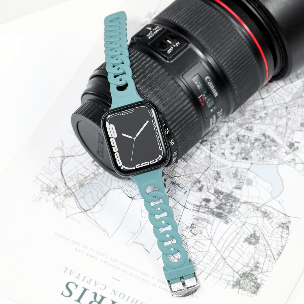 Apple Watch (42/41/40/38 mm) Silikon Sport Armband im Loop Design (Gelenkumfang: 160-205mm) - Regenbogen