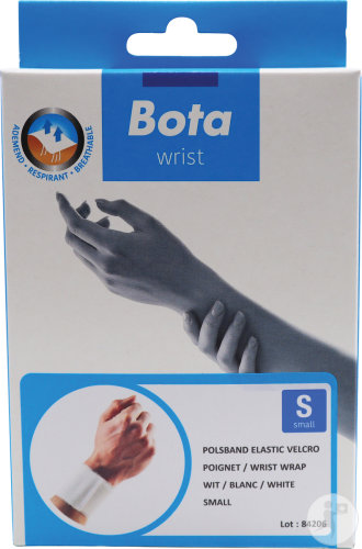 Bota Serre-Poignet Elastique Velcro Blanc Small 14-15,5cm 1 Pièce