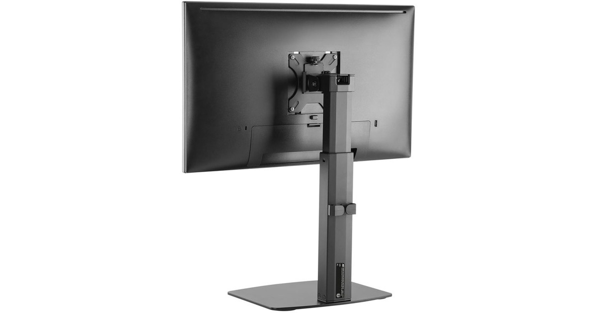 ACT ConnectivityMonitorarm office, op voet met gasveer, 1 scherm bevestiging  (Zwart)