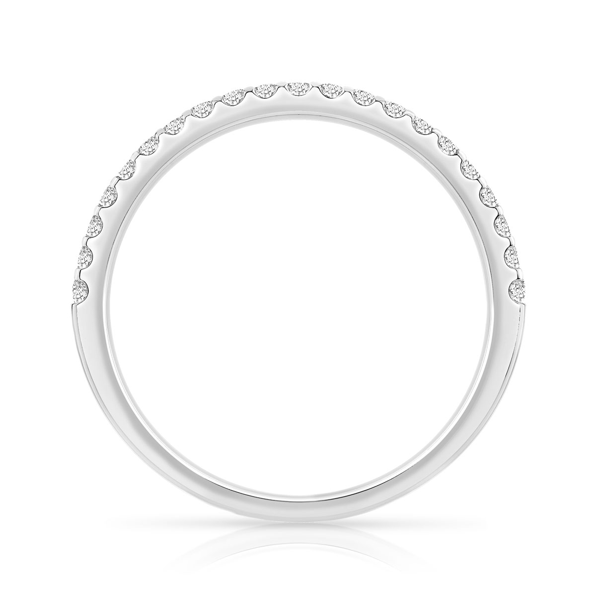 Alliance demi-tour or 750 blanc diamants synthétiques 0.25 carat