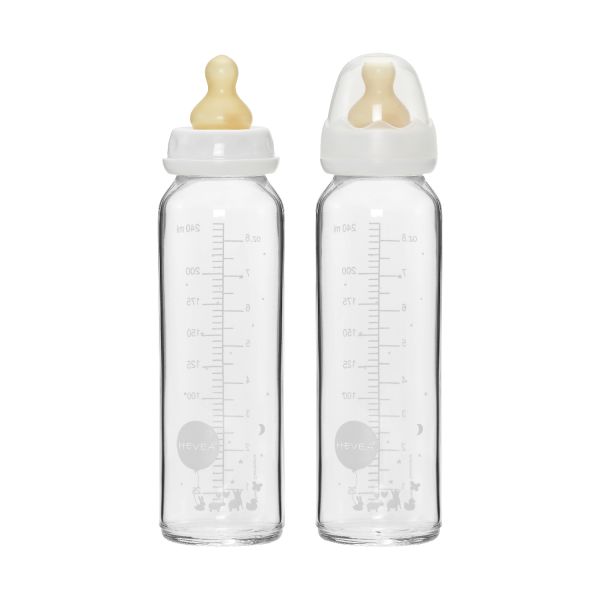 Hevea Glazen Fles 240 ml 2 Stuks