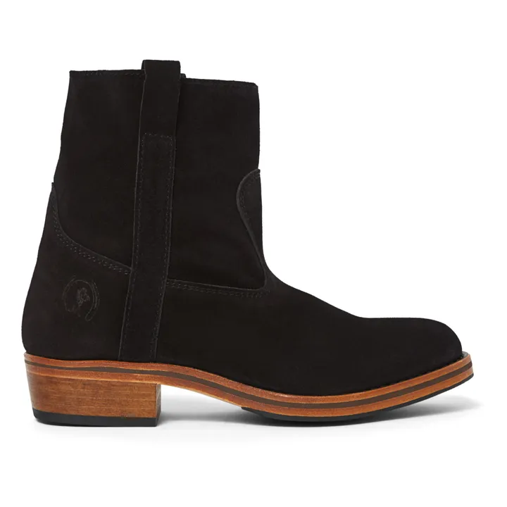 La Botte Gardiane Bottines Tiers Gardian Cuir Velours | Noir