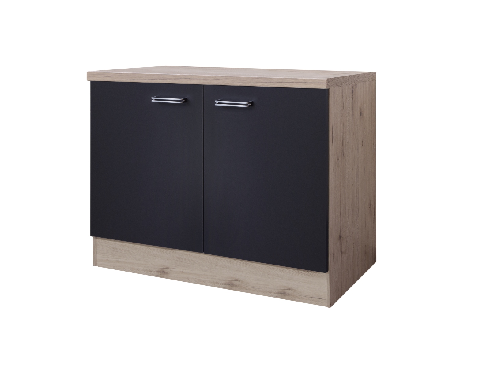 Spülenunterschrank RISENTO - anthrazit - San Remo Eiche - 100 cm