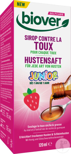 Biover Selfcare Sirop Contre La Toux Sèche Et Grasse Junior Dès 1 An Flacon 120ml