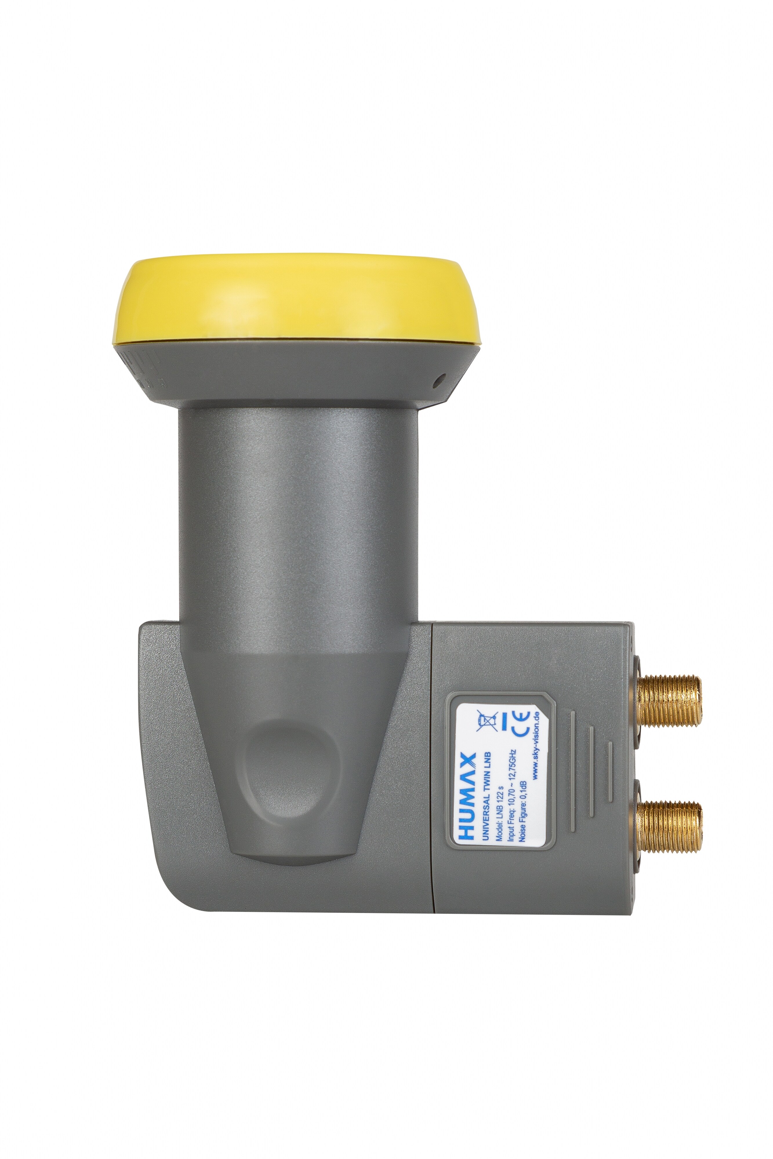 Humax Twin Universal LNB, Wetterschutz, LTE-Filter, schwarz/gelb