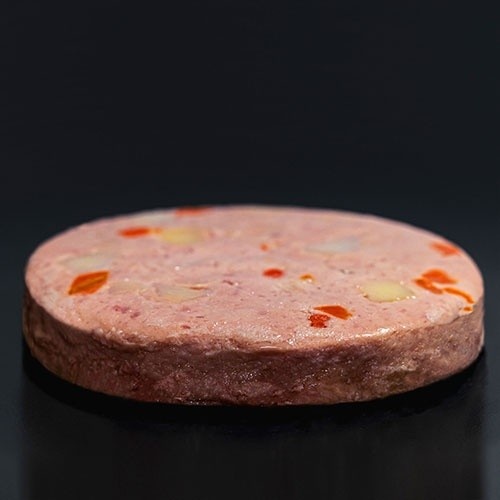 Ração genuína para animais de estimação, pacote grande, sabor hambúrguer de coelho Pranzo Conglio para cães.
