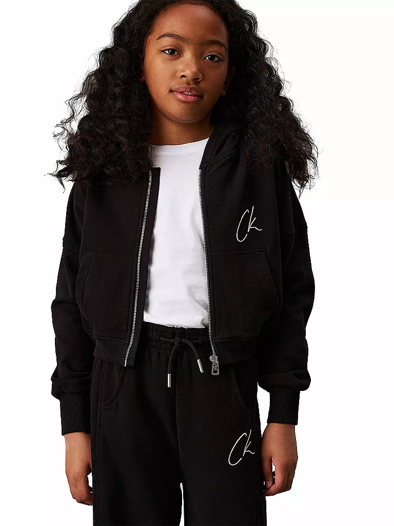 CALVIN KLEIN JEANS Mädchen Sweatjacke schwarz